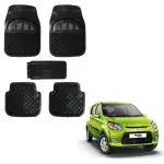 Oshotto Anti Skid Rubber Car Tray Foot Mat for Maruti-Alto-800 (Set of 5, Black)