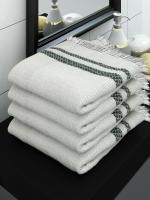 Athom Living Eco Saviour Premium Cotton Bath Towel/Gamcha Pearl White (Pack of 4)