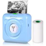 PeriPage Mini Printer Stickers Photo Printer Thermal Self-Adhesive Label Maker Printer Mini Portable Printer for Phone Mobile Photos, Label, Memo, Receipt, Printing (Blue)