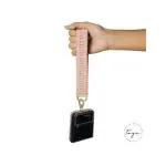 House Of Faye Pink Ruffle Strap with Gold Hardware Lanyard for Cell Phone