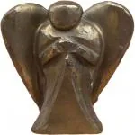 GAGZI Hand Curved Natural Beautiful Pyrite Angel Gemstone Angel Pocket Guardian Angel Reiki Healing Stone Statue Positive Energy 2 inch