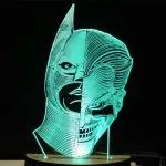 Risentshop Multicolor Acrylic, Wooden Batman Joker Usb 3D Illusion Rgb 7 Colour Changing Led Night Lamp, 10 Cm