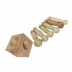 JOHNSON TOOLS Beige Doming Block with Set of Wooden Doming Punch 7 x 7 x 7 cm