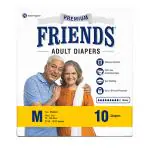 Friends Premium Adult Diapers Tape Style - 30 Count (Medium) with odour lock and Anti-Bacterial Absorbent Core- Waist Size 27.56 - 49.21 Inch; 70 - 125Cm