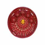 GoldGiftIdeas Red Metal Pooja Thali Set