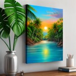 Love Creation 12x18 Size poster print for creative wall art- island-escape-canvas-art-print-8137(Non Sticker)