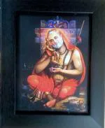 Framtastic Wooden Raghavendra Swamy Rectangular Photo Frame - Brown, Large