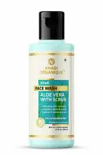 Khadi Organique Aloe Vera Face Wash With Scrub for Glowing Skin | Khadi Face Wash | Face Wash for Women & Men | 210 ml