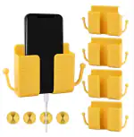 Tech Gear 4Pcs Wall Phone Holder, Wall Mount Phone Holder with Hooks 4 Cable Clips, Mobile Holder