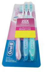 Oral-B Multicolor Ultrathin Sensitive Toothbrush For Adult - Pack Of 3