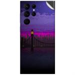 GADGETSWRAP Printed Vinyl Skin Sticker for Samsung Galaxy S22 Ultra - Pixel Art Bridge Night