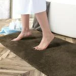 LUXE HOME INTERNATIONAL Newman Chocolate Microfiber 1700 GSM Anti Slip Bath Mat 60x90 cm Pack of 1