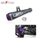 AllExtreme EX51MSP 51mm Inlet Long Grenade Launcher Shape Exhaust Pipe Muffler Silencer with Explosion Fire Shot Sound Compatible for Scooter Motorbike (Purple Tail)