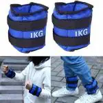 SBR Sports 1KG ANCLE WEIGHT SET(1KG+1KG=2KG) ANCLE/WRIST WEIGHT SET Blue Ankle & Wrist Weight (2 kg)