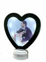 PRINTZILLA Magic Mirror Photo Frame For Home Decor (Heart Shape)