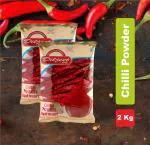 Diljeet Spices 2Kg Red Chilly Powder | Laal Mirchi Powder(1 kg x2)- Mathania Special