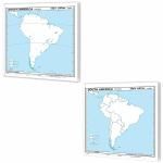 GO WOO SMALL - 100 SOUTH AMERICA POLITICAL OUTLINE MAP FOR SCHOOL and SMALL - 100 SOUTH AMERICA PHYSICAL OUTLINE MAP FOR SCHOOL|Combo of 2 maps|South America Political and Physical Outline Maps for School