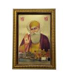 PRAGYA PICTURES Wooden Golden Guru Nanak Dev Ji Wall Photo Frames Photo Frame - 8 X 12 Inch