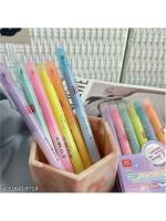 Magic Star Set of 6 Erasable Highlighters - Pastel Shades for Stationery & Kids