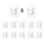 SHOPITECH Single Sided Adhesive Wall Hooks for Hanging Strong Adhesive Hooks for Wall Heavy Duty Wall Hook for Wall Adhesive Hooks for Hanging Hooks for Wall Hooks for Wall Heavy Duty (8 Pairs), Transparent