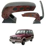 Oshotto Dual Tone (Black & Wooden Finish) Car Armrest Console Compatible with Toyota Qualis