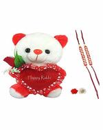 Tickles Polyester Cute Teddy with Rakhi Washable Stuffed Toy 26 cm 24M and Above