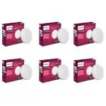 PHILIPS Rimless Full Glow 5-watt Round LED Surface Downlighter | Striker Surface Under Cabinet LED Light for Decoration | Cool Day Light, Pack of 6