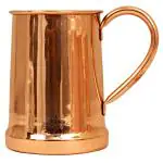 Indian Art Villa Pure Copper Tankard Shaped Plain Design Moscow Mule Beer Mug Cup, Volume-650ML