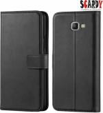 SCARDY SAMSUNG A9 PRO BACK COVER / LEATHER FLIP COVER / BLACK COLOR