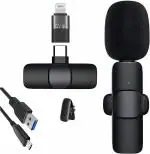 Careflection 2 in 1 K8 Wireless Microphone, Portable Recording Clip Mic with Receiver for All