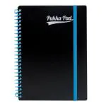Pukka Pad A5 Size Single Black Line Pp Neon Notepad Notebook Diary Ruled, Blue Colour Spiral, 200 Pages, Micro Perforated, 80Gsm Spiral Side Bound, Black Pp Covers, Assorted Coloured Packs
