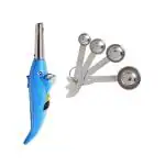 First Front Dolphine Shape Electric Gas Lighter With Stainless Steel Measuring Spoons and Multicolour, Pack of 2