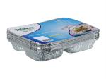 Freshee 3 Compartment Aluminiun Foil Container 10 Pieces, 61 Micron Thick Disposable Food Serving Dishes
