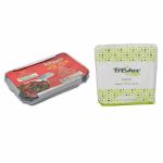 Freshee Container With Tissue, 50 Sheets 1ply Tissue Paper Sheets & 10pcs 750ml Aluminium Silver Foil Container for Multi Purpose Use.