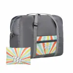 MY FAV Printed Foldable Travel Bag with Adjustable Buckels & Smooth Zipper- Lightweight | Waterproof Carry Bag | Luggage Duffel Bags for Travelling Holiday Outing Sports | Grey with Multicolor