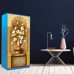 WallWear - Almirah Sticker (Royal Pearl Almira) | Self Adhesive Sticker | Wallpaper & Wall | Door Skin Sticker PVC Vinyl (213x 99) cm for Home Decoration (3D Flower Pot Almira)