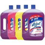 Lizol Disinfectant Surface & Floor Cleaner Liquid, - 2 Litre |2LTR LAVENDER 2| 2LTR FLORAL 1| 2 LITER LEMON1| Suitable for All Floor Cleaner Mops | Kills 99.9% Germs| India's #1 Floor Cleaner (Pack of 4)