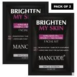 MAN CODE Skin Brighttening Facial Kit for Men 58 gm Pack Of 2 | Salon-Like Glowing Skin in 6 Easy Steps | Improves Skin Texture | Instant Glow | Suitable for all skin types