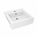 PARRYWARE QUBE X Series Semi Recessed WASH BASIN (White) With Faucet Hole | 480x480x150mm, Square | Ceramic Basin/Sink for Bathroom, Living Room | NOT Table / Counter Top | C844S46