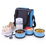 DeoDap ALL IN ONE LUNCH BOX WITH FABRIC BAG FOR OFFICE & SCHOOL USE