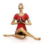 CraftVatika Multicolor Lady Namste Pose Statue 34.7 x 24.2 cm