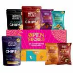 Open Secret Snacks Hamper Gift Combo Box I Cookies Gift Box (12 pieces), Nut Combo - Almond Cashew, 3 Unjunk ChipsI Corporate Gifts I Healthy Pack