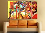 KYARA ARTS Multiple Frames Beautiful Radha Krishna Wall Painting for Living Room Home decor, Bedroom, Office, Hotels, Drawing Room Wooden Framed Digital Painting (50inch x 30inch)103