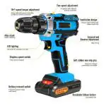 MLD 21v Cordless Drill Keyless Chuck With Extra 49pcs Accessories Tool Kit & Screwdriver Socket Wrench Set JRE-211 (21v/1350 Rpm/ 49pcs Accessories/Multicolor)