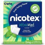 Cipla Nicotex Nicotine Gum - 2 Mg (12 Pieces X 18 Box, Ultra Mint) Smoking Cessations (Pack Of 18)