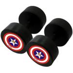 ASG A-Mart Rubber Captain America Style 10 kg Dumbbells, Black - Pack of 2