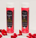 Roots Botanix Natural Freshness Brightening Body Wash 100% Natural Ingredients, Liquid Shower Gel for Glowing Skin (Rose 200 ML Pack-2)