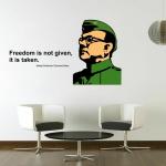 Wallzone Multicolor Pvc, Vinyl Netaji Subhash Chandra Bose Medium Wallsticker, 47 X 80 Cm