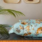 Urban Space 200TC Pure Cotton Bedsheet for King Fitted Bed with 2 Pillow Covers, Elastic Fitted Bedsheets King Size Bed - 78 x 72 Inches, Aqua Blue