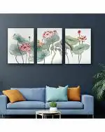 The Artment your artistic apartment Matte Finish Multicolor Round Canvas Wall Decor Painting 1 x 1.5ft (Set of 3)